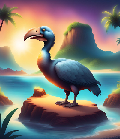 The dodo is an extinct flightless bird that lived on the island of Mauritius.