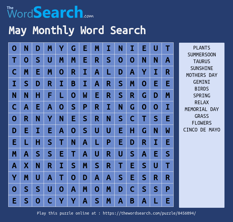 May Word Search